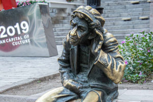 Milyo Miljo bronze statue Plovdiv Bulgaria