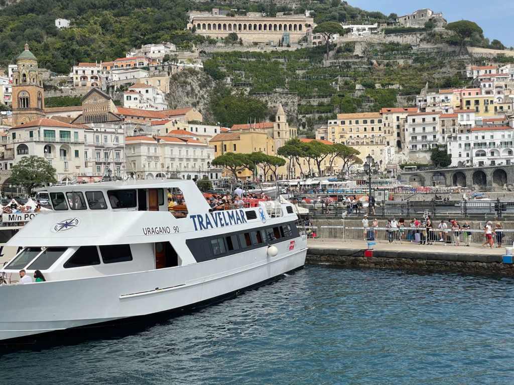 Our ferry pulls into Amalfi harbor