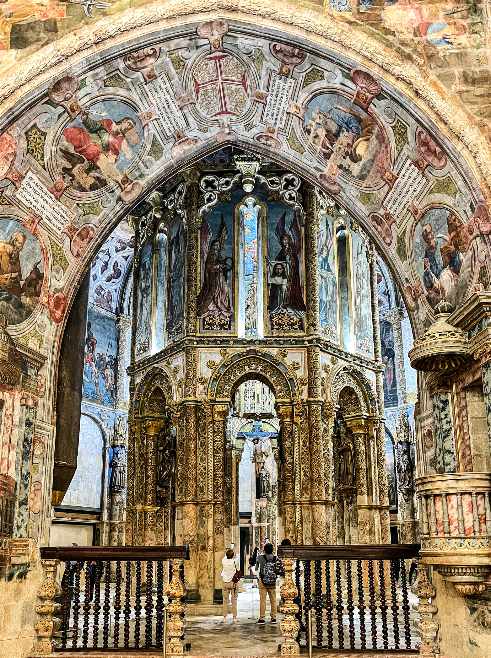 Fantastical interior of the octagonal Convento de Cristo church dazzles the senses