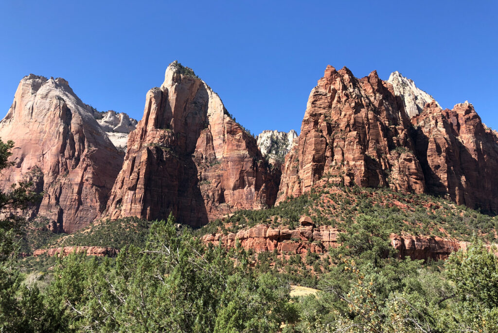 Zion Park’s renowned Court of Patriarchs commands attention