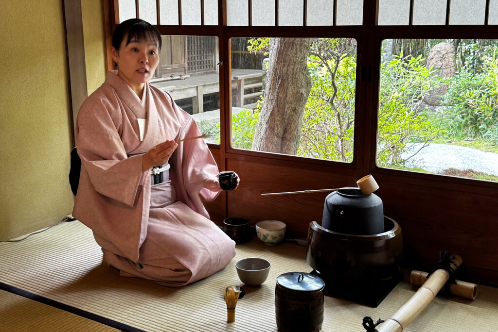 The formal and intricate tea ceremony had its beginnings during the samurai period about 1000 years ago