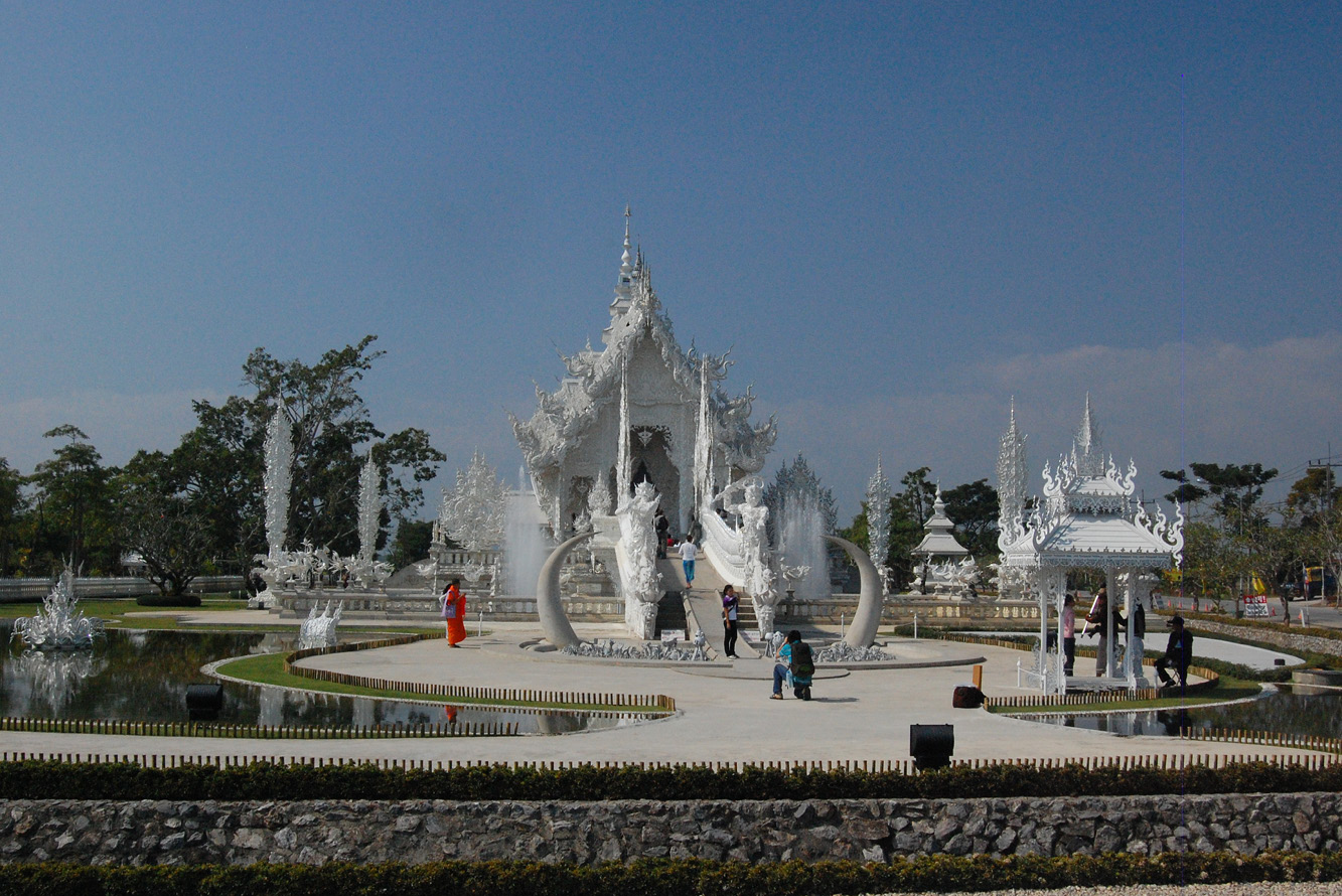 The White Temple is a Buddhist house of worship outside Chiang Rai.