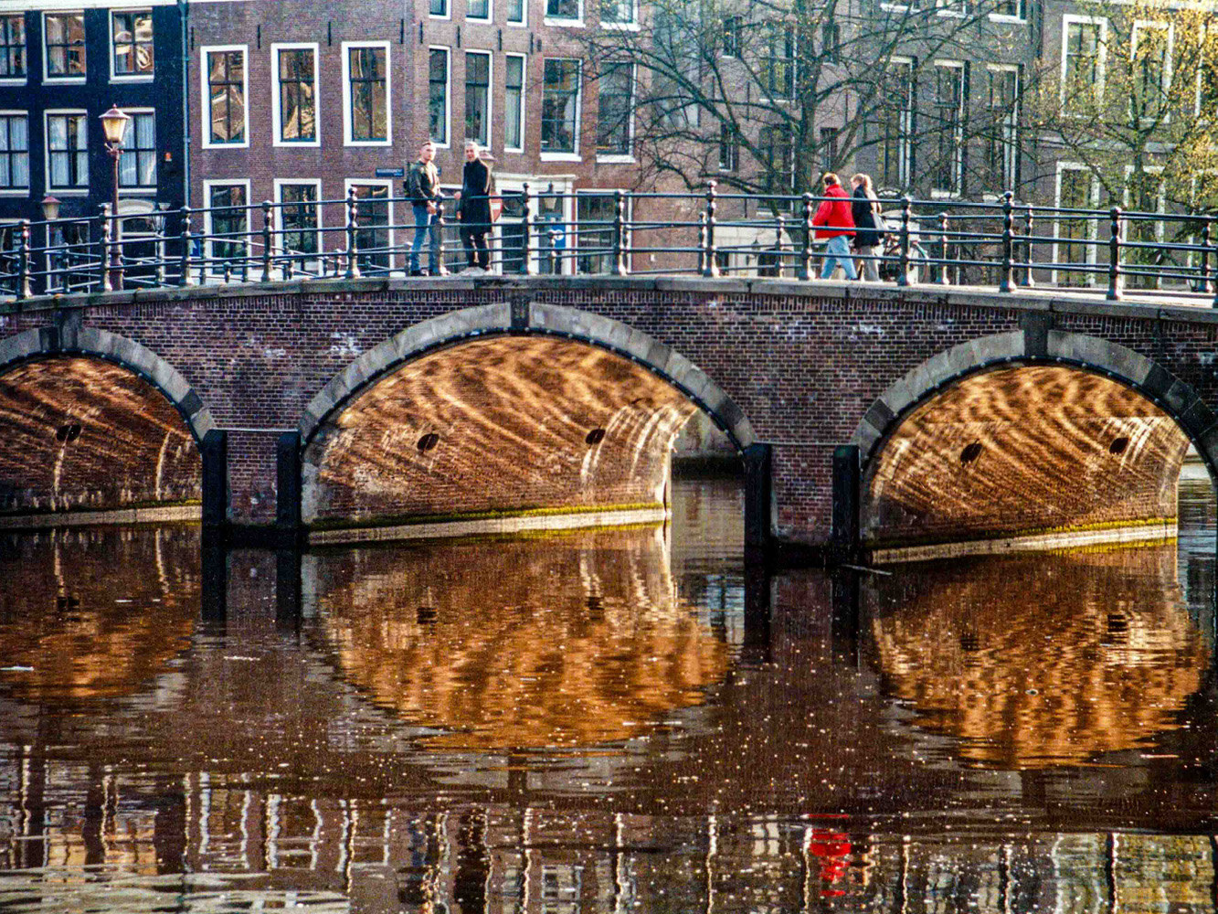Bridges cross the canals throughout the city
